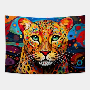 Cheetah Animal Portrait Colorful Painting Tapestry