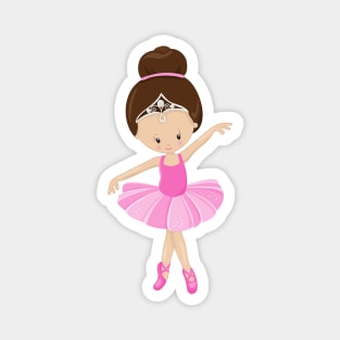 Ballerina, Ballet Girl, Ballet Dancer, Brown Hair Magnet