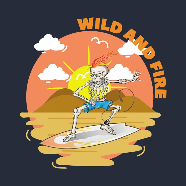 wild and fire skeleton design by Oncom's brick