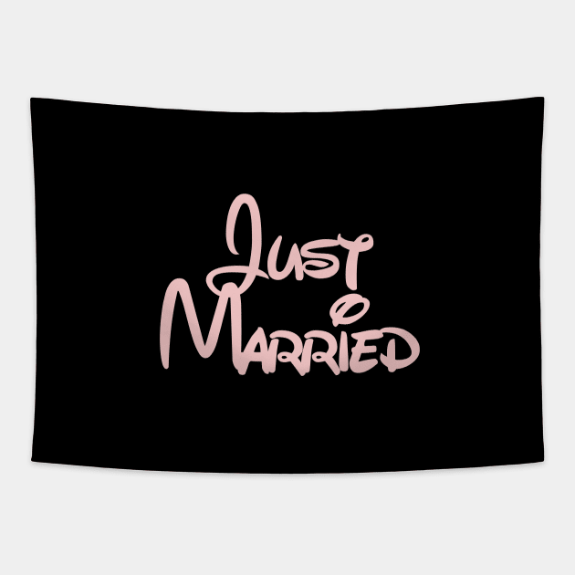 Just Married Millennial Pink Tapestry by FandomTrading