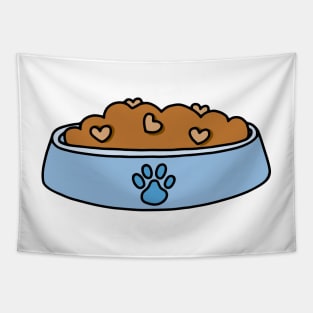 Blue Heart Pet Food Bowl Tapestry