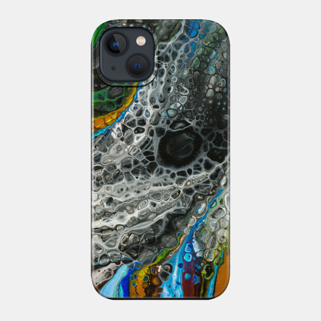 Colorful Grey - Acrylic Pouring - Phone Case