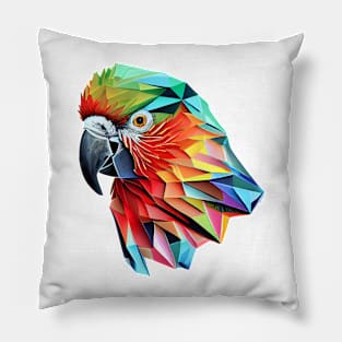 Colourful polygonal parrot Pillow