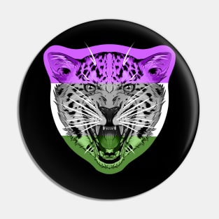 illustrated Jaguar PRIDE series gender queer pride flag Pin