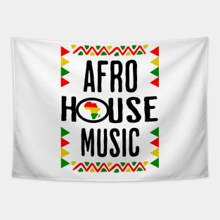 AFRO HOUSE  - Continent Culture (black print) Tapestry