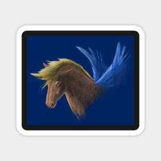 Pegasus with Blue Wings Magnet