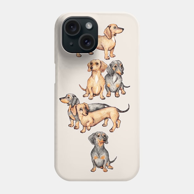 Adorable Dachshunds Phone Case by micklyn