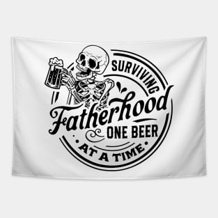 Surviving Fatherhood One Beer At A Time, Father's Day, Funny Dad Tapestry