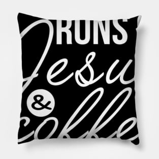 This Grandma Runs on Jesus and Coffee Funny Grandma Pillow