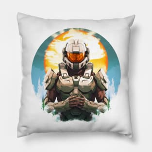 Solar Sentinel: Master Chief Halo Sun Edition Pillow