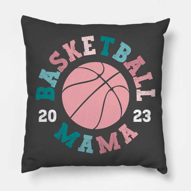 Basketball Mama 2023 Soft Colors around Ball Pillow by BeeDesignzzz