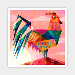 Patchwork Rooster No.4 Magnet