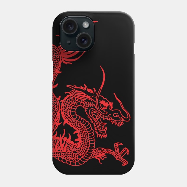 Lurnise Case Red Gold Wood Carving Dragon Chinese Style Hard Case Cover  Headphone Cases