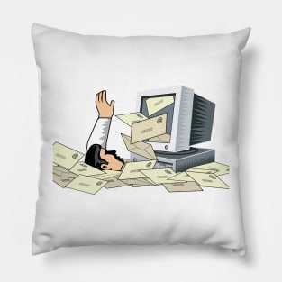 Man Drowning with Internet Spam Pillow