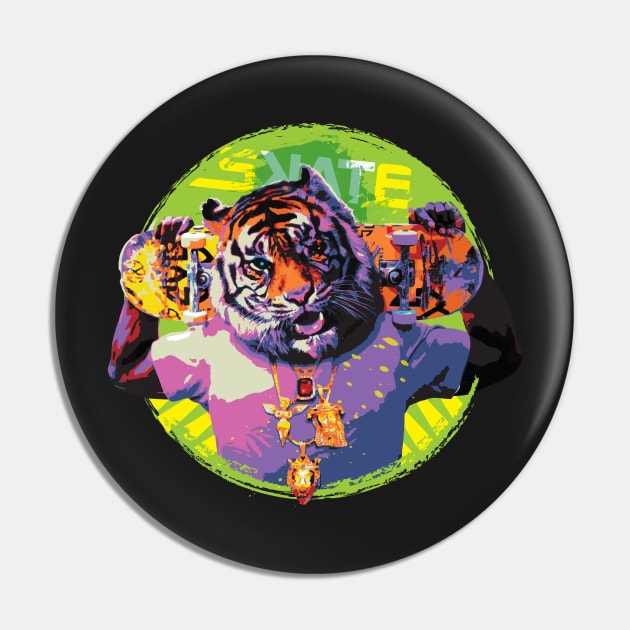 Skate Tiger Pin by ArtlifeDesigns