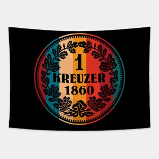 German one kreuzer coin year 1860 Tapestry