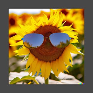 Sunflower Wearing Sunglasses T-Shirt