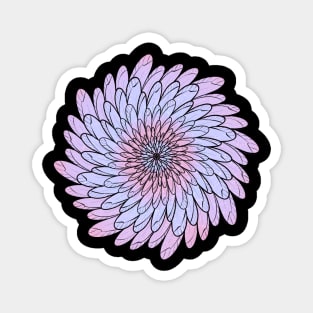 Purple Colored Floral Spiral Mandala Line Art Magnet