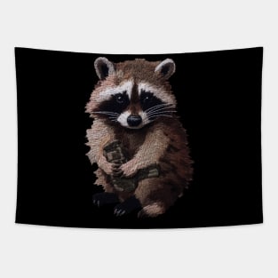 Knitted raccoon Tapestry