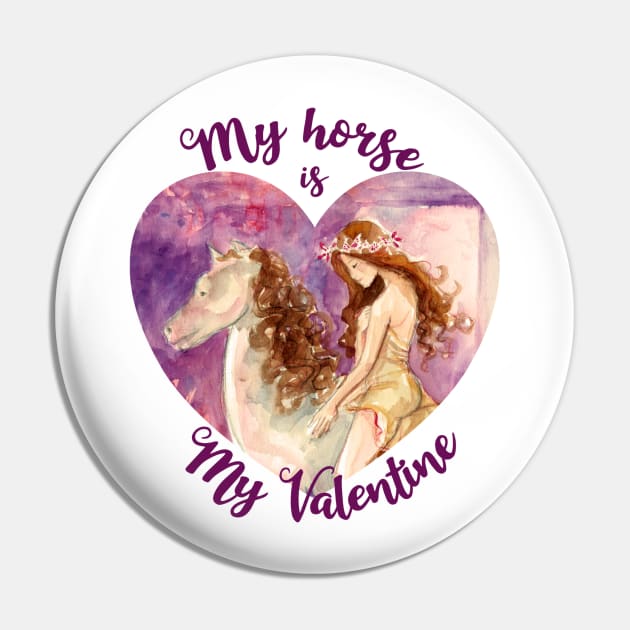 My Horse is my Valentine Pin by Rather Unique