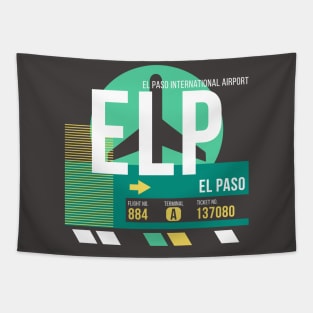 El Paso (ELP) Airport // Retro Sunset Baggage Tag Tapestry