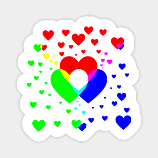 Field of hearts pride pattern in white Magnet