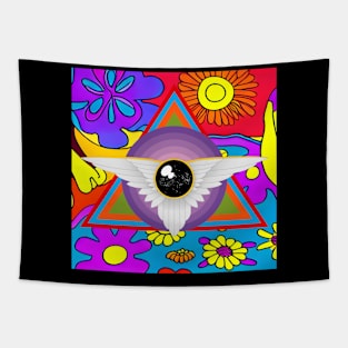 Psychedelic Flower Logo - No Text Tapestry