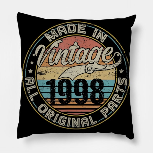 Classic 22th Birthday Gift For Men Women Vintage 1998 Pillow by teudasfemales