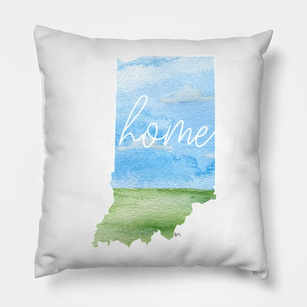 Indiana Home State Pillow by RuthMCreative
