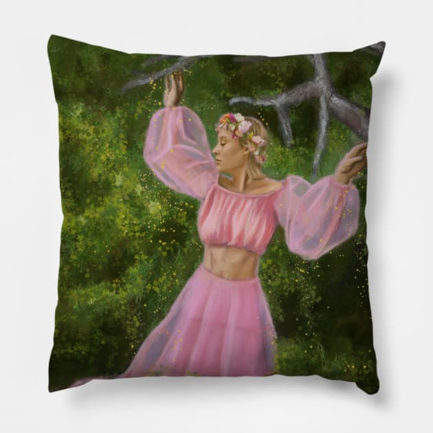 Fae - Brie Larson - Forest Pillow by brainbag