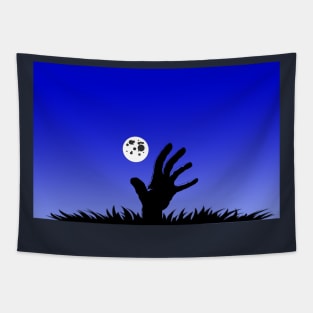 Rising Hand From Grave creepy horror zombie Tapestry