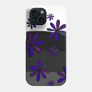 A Cascade of Gothic Daisies - Hand Drawn Design in a Lighter Shade of Dark Phone Case