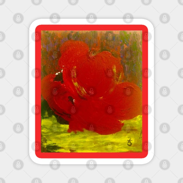 Abstract in Nature Red Rose Magnet by ANoelleJay