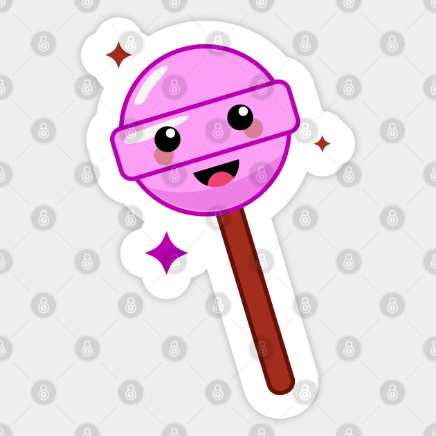 Cute Kawaii Lollipop Cartoon Drawing - Lollipop - Sticker | TeePublic Cute Kawaii Lollipop Cartoon Drawing - Lollipop - Sticker | TeePublic