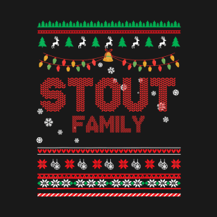 Stout Family Christmas, Name Xmas , Merry Christmas, Name , Birthday, Middle name T-Shirt