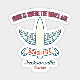 Jacksonville surf slogan Magnet