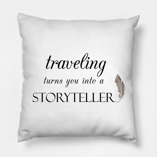 TRAVELING STORYTELLER Pillow by Saytee1