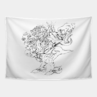 Dragon with rose Tapestry