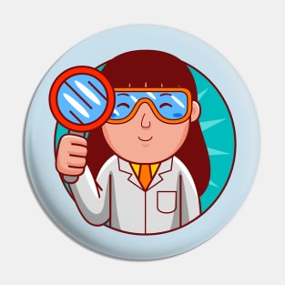 Scientist Woman Pin