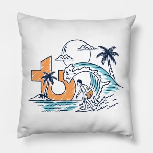 TB Line Drawing Surfer Pillow