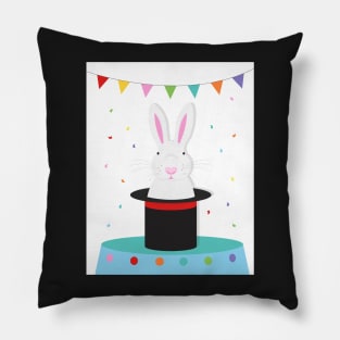 magic rabbit in tophat Pillow