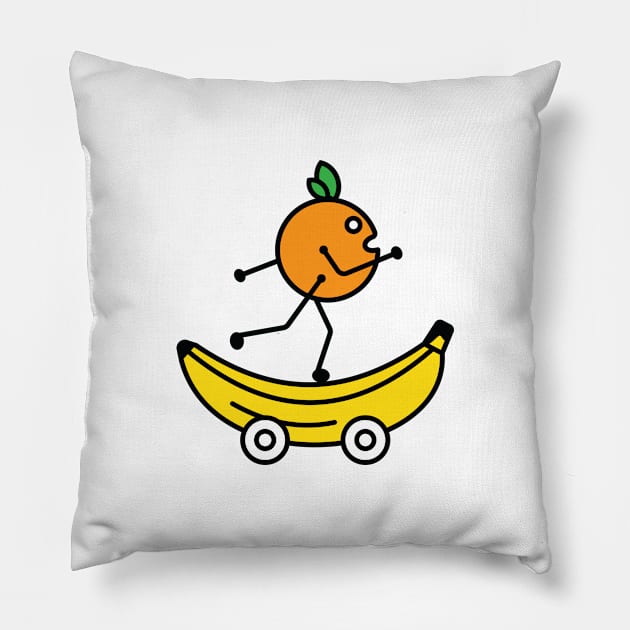 ORANGE & BANANA Pillow by encip