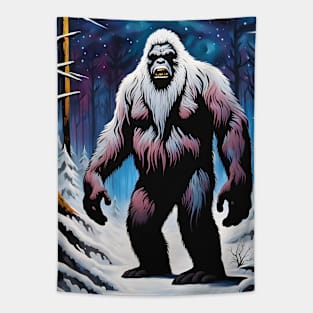 Snowy Bigfoot Tapestry