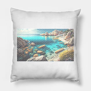 ROCKY SHORE TYPOGRAPHIC Pillow