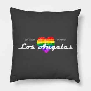 Los Angles,rainbow heart Pillow