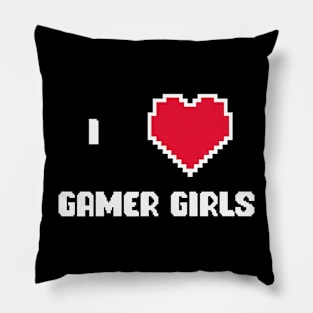 I Love Gamer Girls, Pixel Heart Pillow