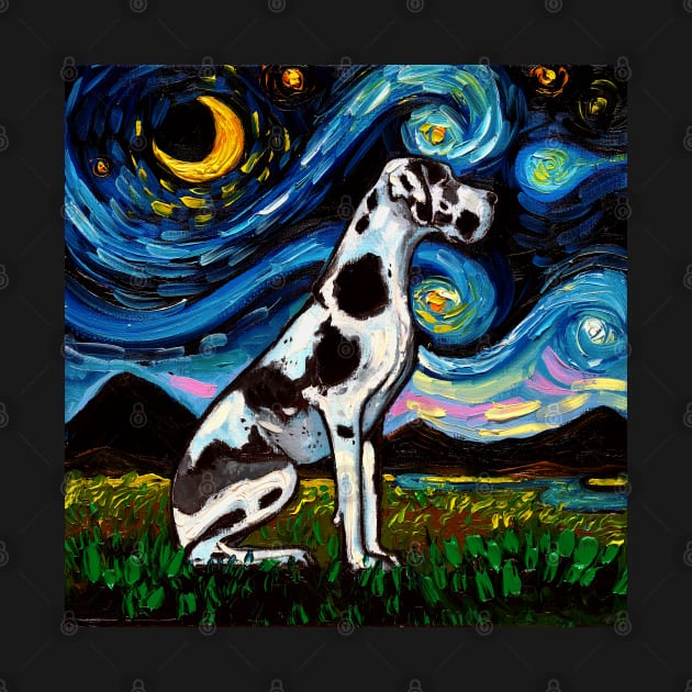 Great Dane Harlequin Night by sagittariusgallery