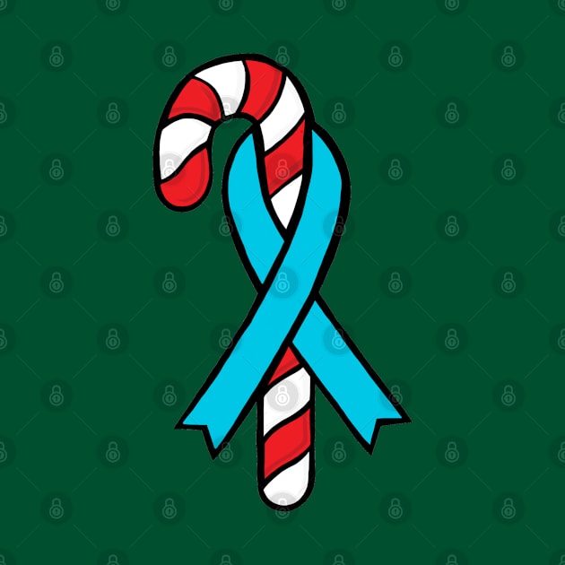 Candy cane awareness ribbon (light blue) by CaitlynConnor