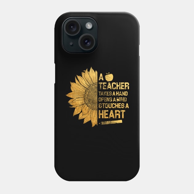 a teacher takes a hand opens a mind and touches a heart Gold Phone Case by Johner_Clerk_Design