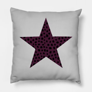 Dark Burgundy Dalmatian Print, Spotty Polka Dot Pillow